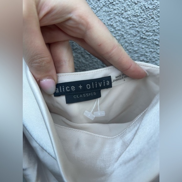 Alice + Olivia Harmony Drapery Slip Maxi Dress in Taupe - Picture 4 of 8